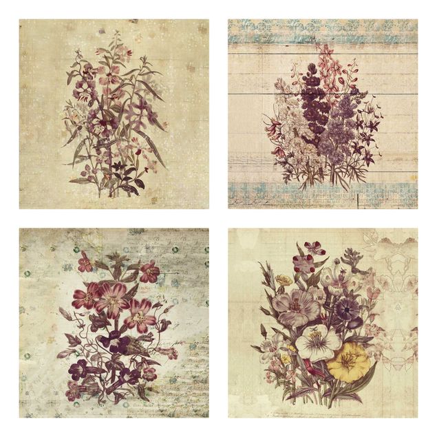 Wandbilder Blumen Vintage Blumen Sammlung