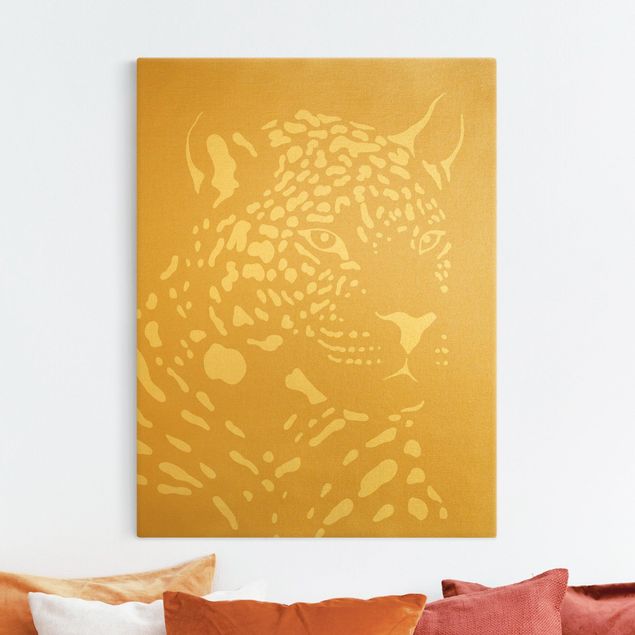 Leinwandbilder Tiere Safari Tiere - Portrait Leopard Beige