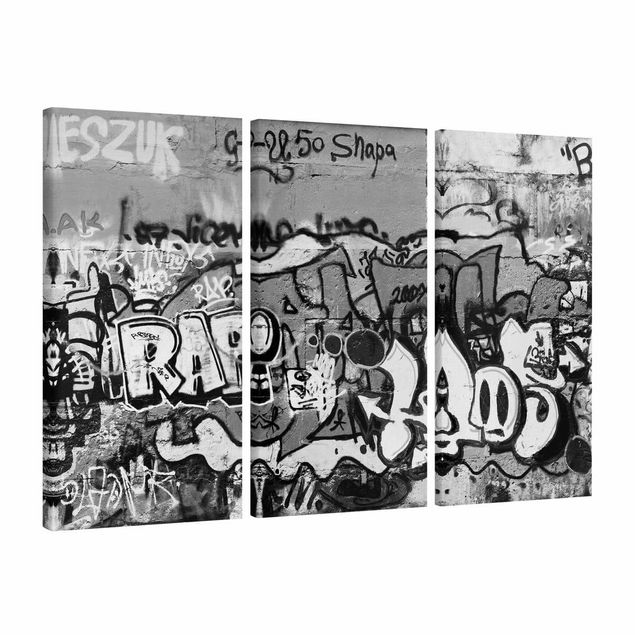 schwarz-weiß Bilder auf Leinwand Graffiti Art