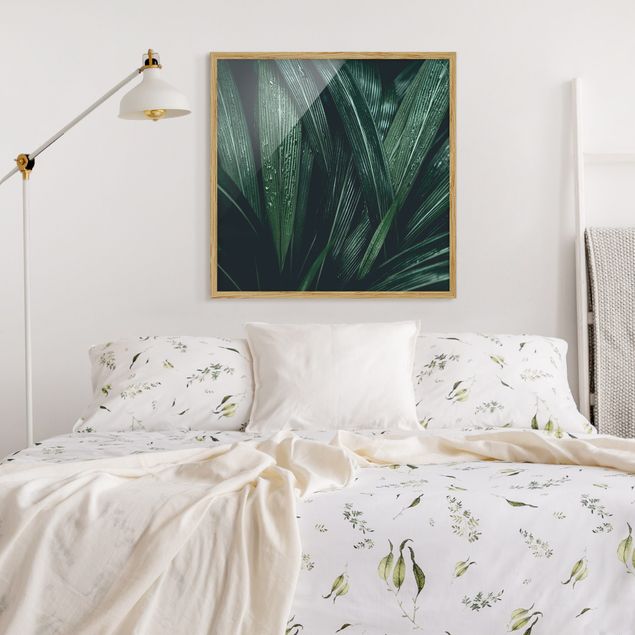 Wandbilder Floral Grüne Palmenblätter