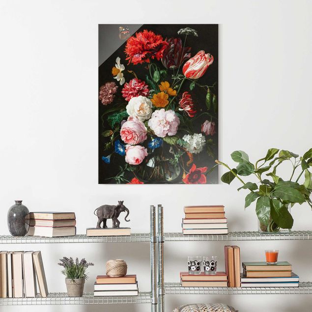 Wanddeko Küche Jan Davidsz de Heem - Stillleben mit Blumen in einer Glasvase
