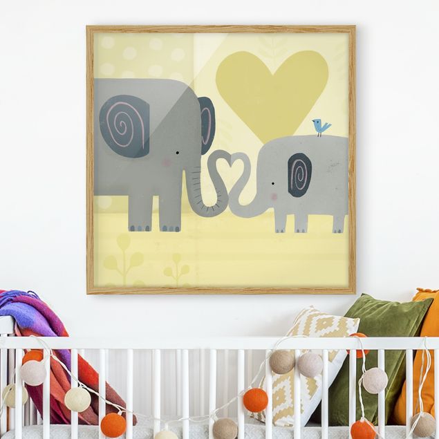 Wanddeko Küche Mama und ich - Elefanten