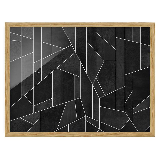 Wandbilder Kunstdrucke Schwarz Weiß Geometrie Aquarell