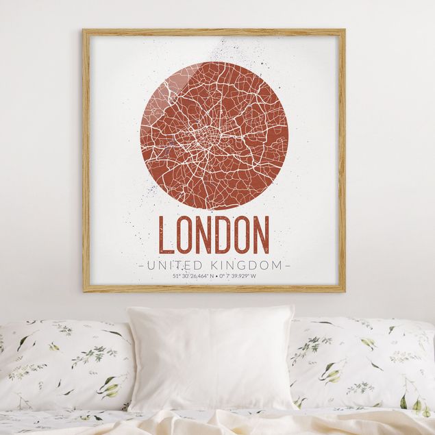 Wanddeko Küche Stadtplan London - Retro