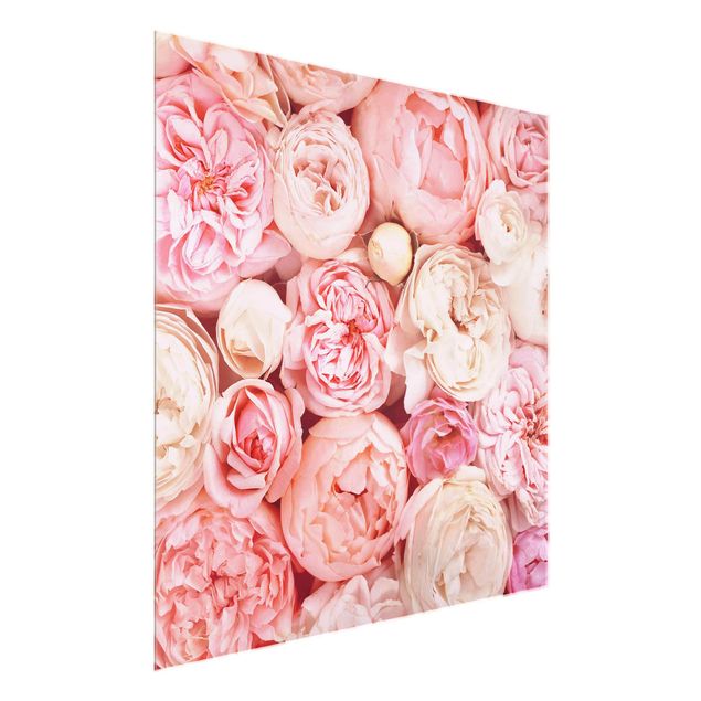 Glasbilder Blumen Motive Rosen Rosé Koralle Shabby
