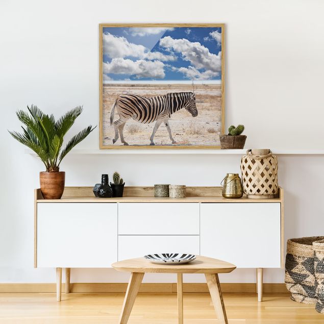 Wandbilder Landschaften Zebra in der Savanne
