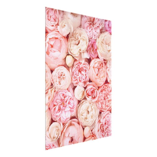 Glasbilder Blumen Motive Rosen Rosé Koralle Shabby