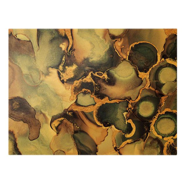Wandbilder Marmor Aquarell mit Gold