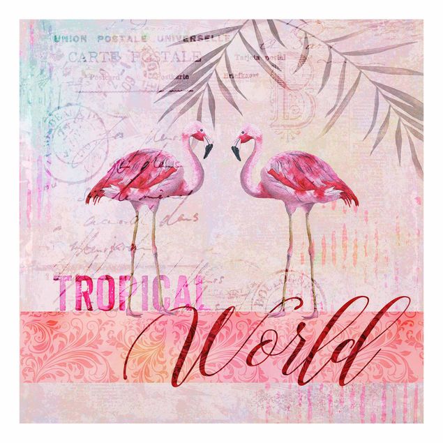 Bilder Andrea Haase Vintage Collage - Tropical World Flamingos
