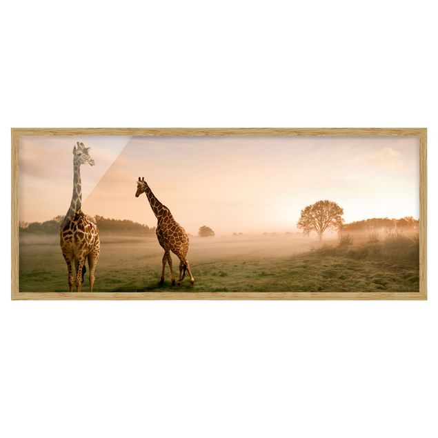 Landschaftsbilder mit Rahmen Surreal Giraffes