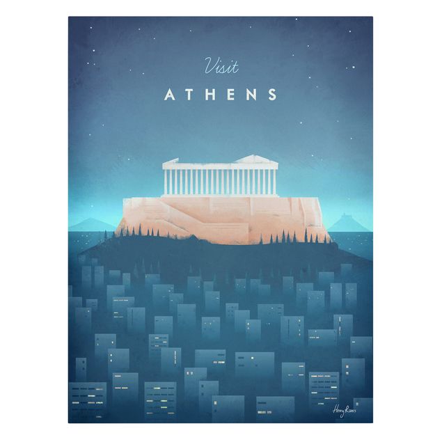 Wandbilder Blau Reiseposter - Athen