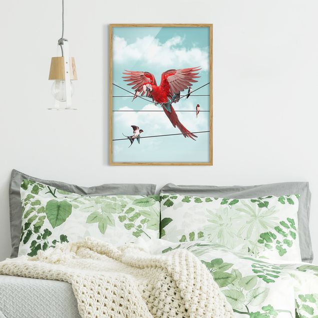 Wandbilder Kunstdrucke Himmel mit Vögeln