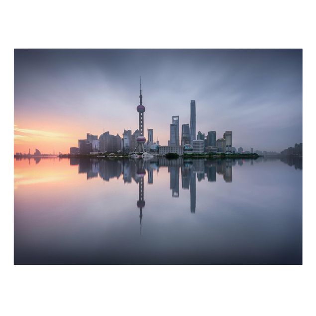 Wandbilder Modern Shanghai Skyline Morgenstimmung