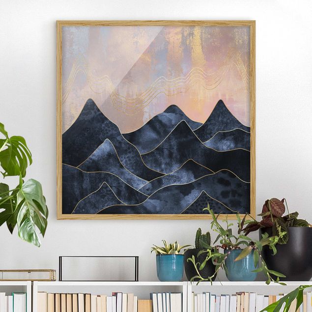 Wandbilder Berge Goldene Dämmerung über Gebirge