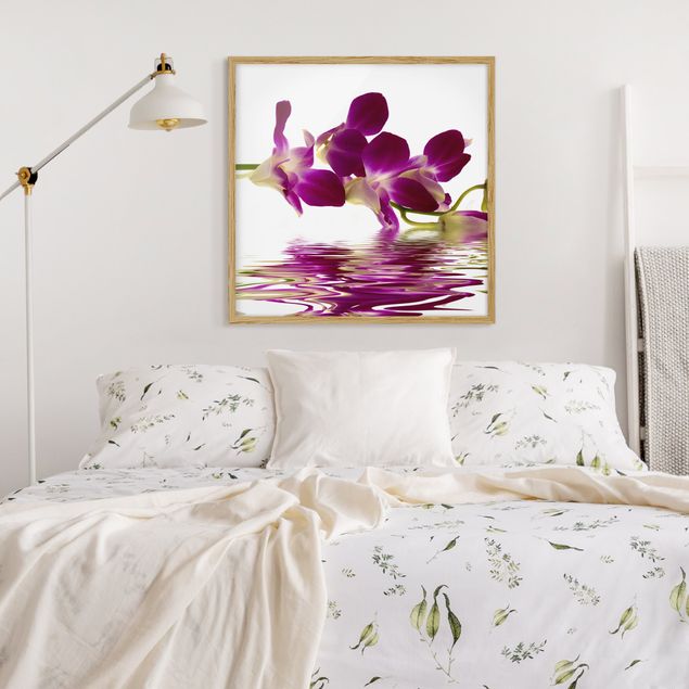 gerahmte Blumenbilder Pink Orchid Waters