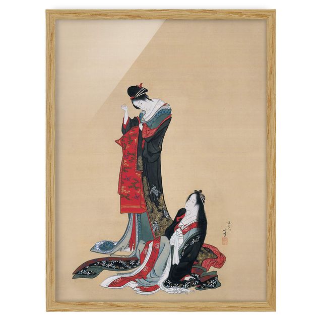 Wandbilder Kunstdrucke Katsushika Hokusai - Zwei Kurtisanen