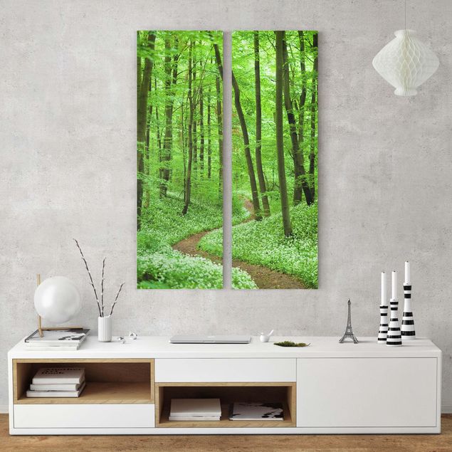 Wandbilder Bäume Romantischer Waldweg