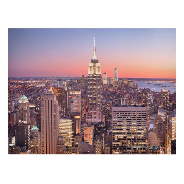 Skyline Leinwand Sonnenuntergang Manhattan New York City