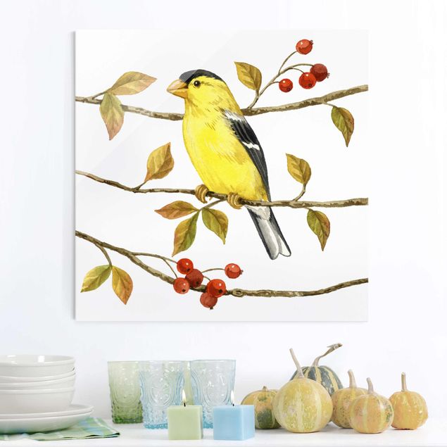 Küche Dekoration Vögel und Beeren - Goldzeisig