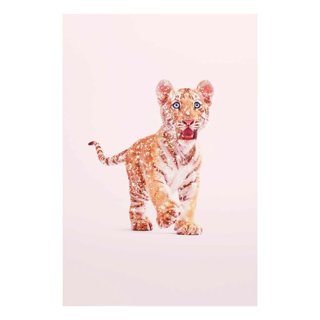 Wandbilder Modern Tiger mit Glitzer