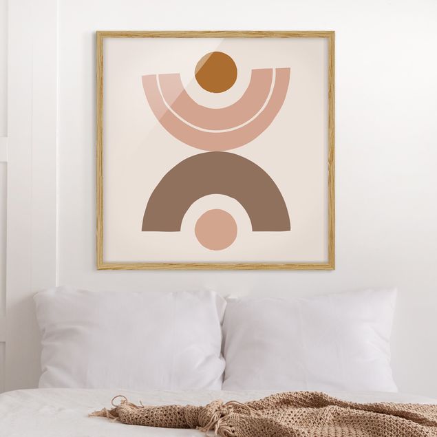 Küche Dekoration Line Art Abstrakte Formen Pastell