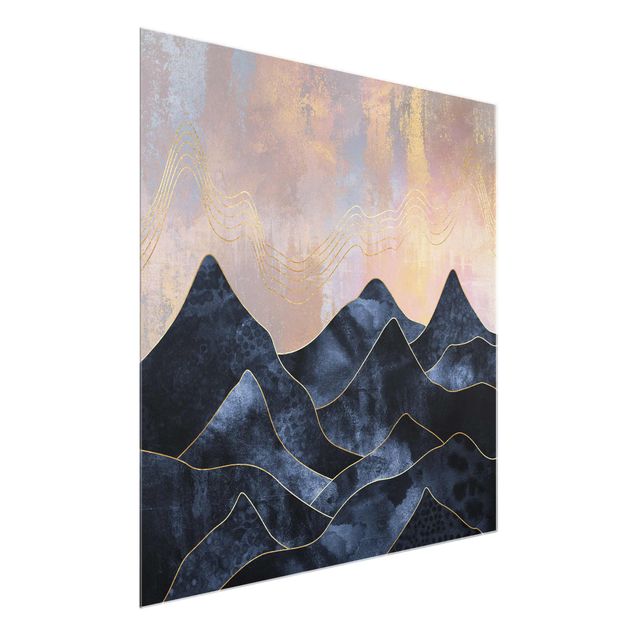 Wandbilder Berge Goldene Dämmerung über Gebirge