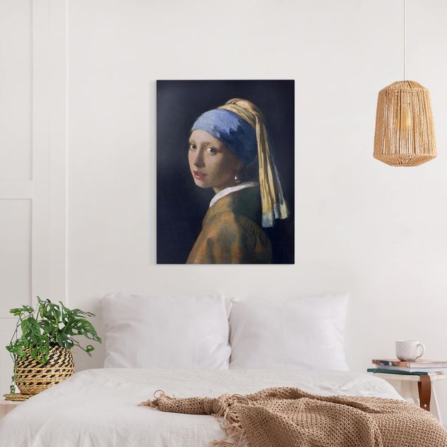 Kunstdruck Leinwand Jan Vermeer van Delft - Das Mädchen mit dem Perlenohrgehänge
