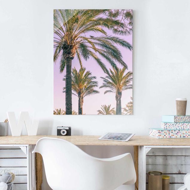 Wandbilder Landschaften Palmen im Sonnenuntergang