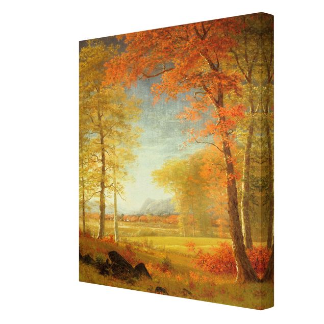 Wandbilder Bäume Albert Bierstadt - Herbst in Oneida County, New York