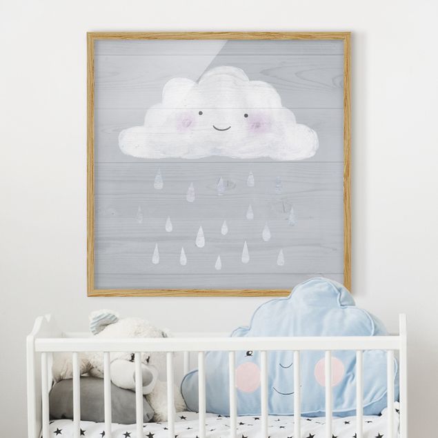 Wandbilder Liebe Wolke mit silbernen Regentropfen