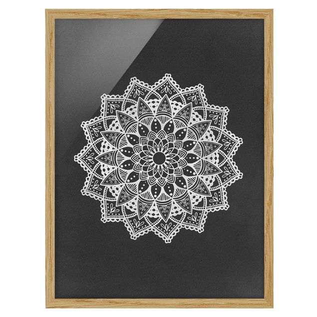Wandbilder Muster Mandala Illustration Ornament weiß schwarz