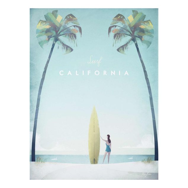 Glasbild Meer Reiseposter - California