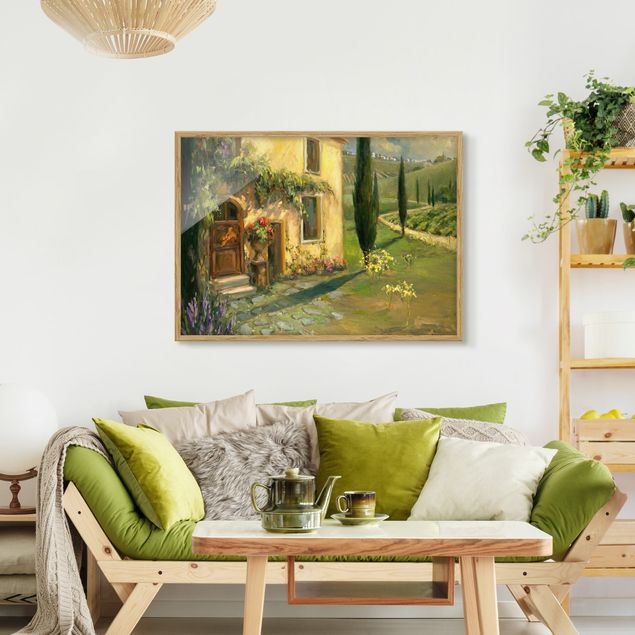 Wandbilder Landschaften Italienische Landschaft - Zypresse
