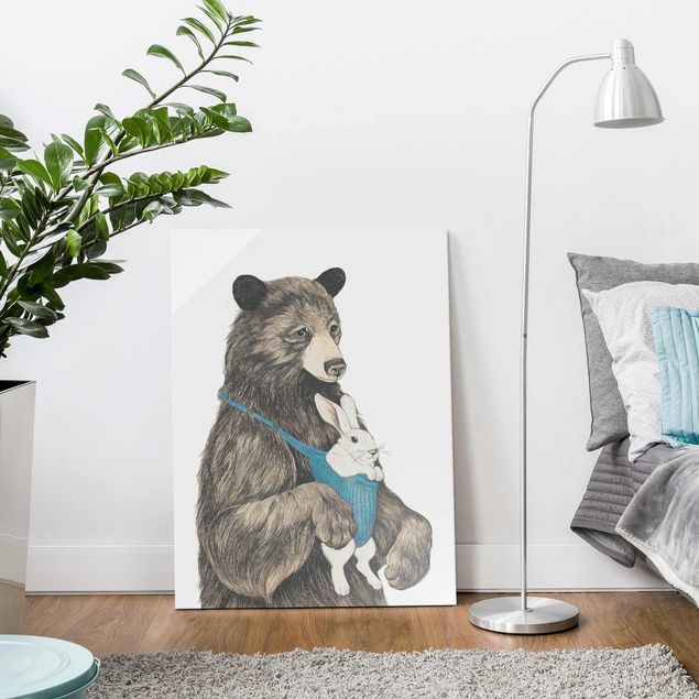 Küche Dekoration Illustration Bär und Hase Baby