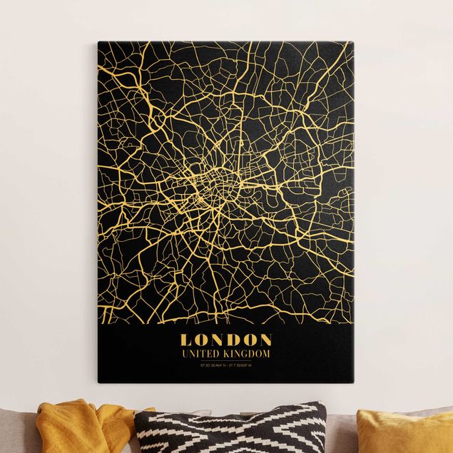 Küche Dekoration Stadtplan London - Klassik Schwarz