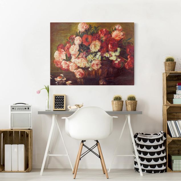 Rosen Bilder auf Leinwand Auguste Renoir - Stillleben mit Pfingstrosen