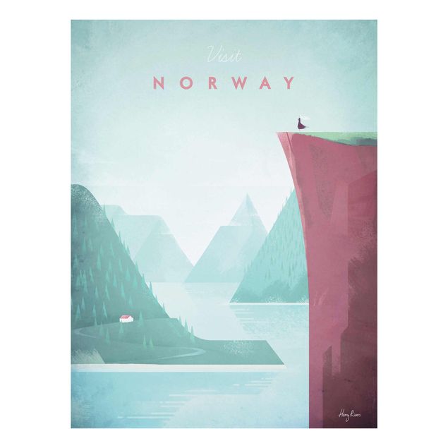 Glasbilder Landschaften Reiseposter - Norwegen