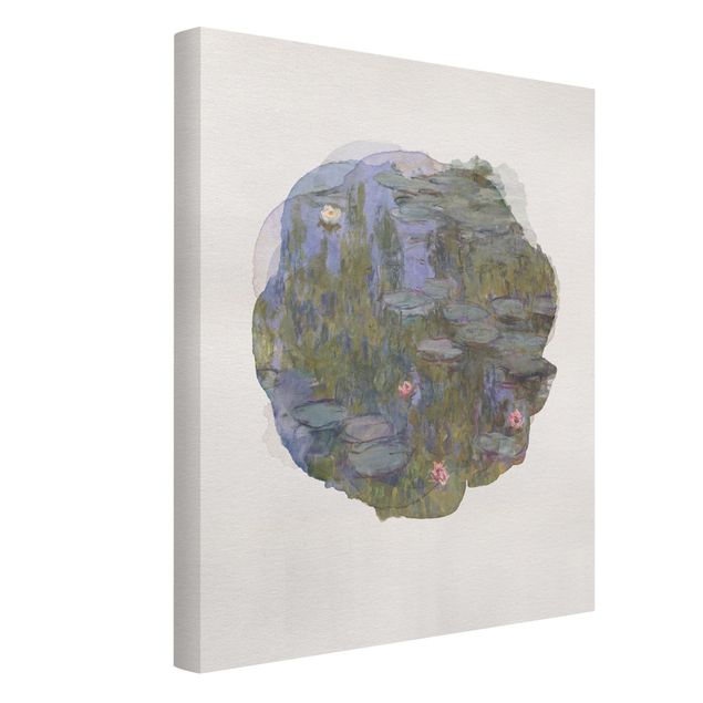 Kunststile Wasserfarben - Claude Monet - Seerosen (Nympheas)
