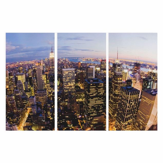 Skyline Leinwand New York Skyline bei Nacht