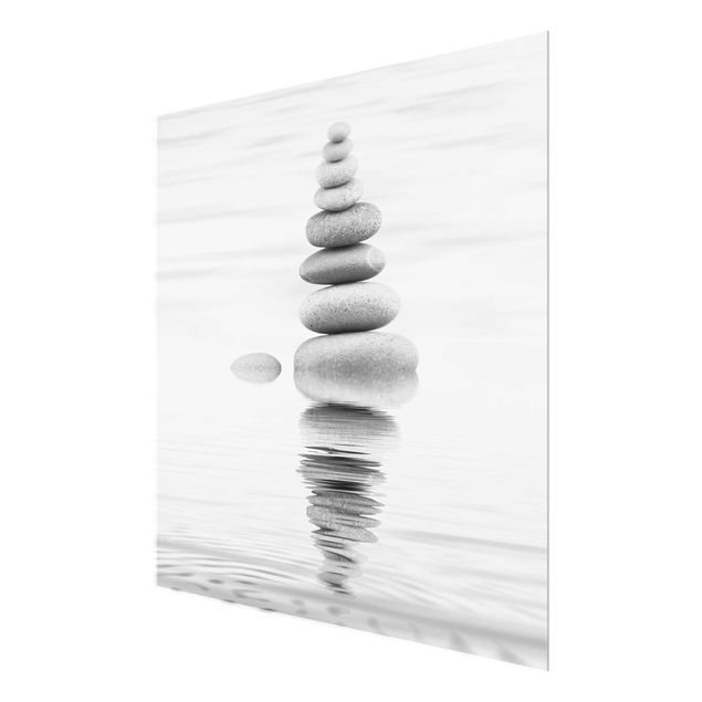 Uta Naumann Bilder Steinturm im Wasser Schwarz-Weiß
