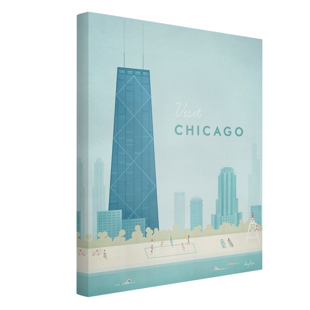Leinwand Kunst Reiseposter - Chicago