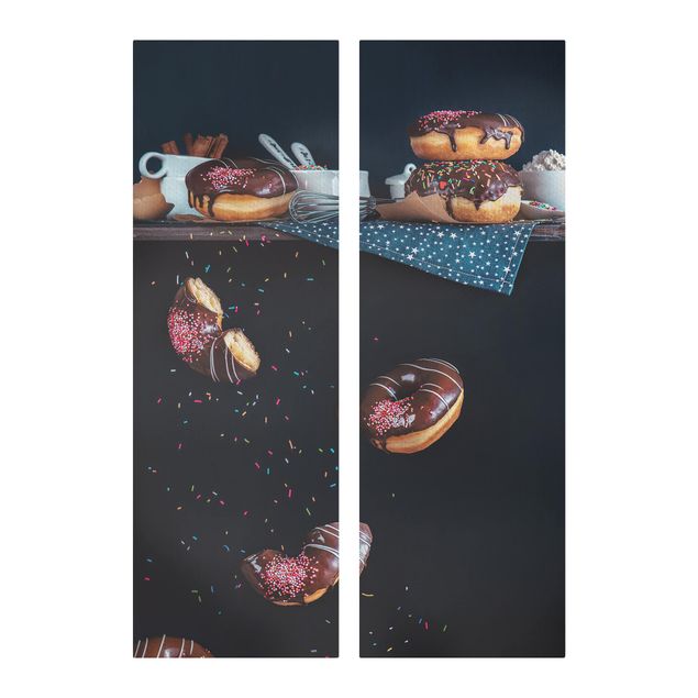Wandbilder Schwarz Donuts vom Küchenregal