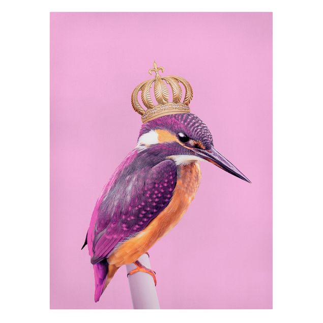 Leinwand Tiere Rosa Eisvogel mit Krone