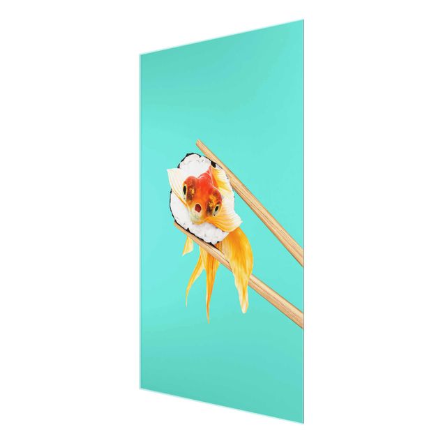 Wandbilder Modern Sushi mit Goldfisch