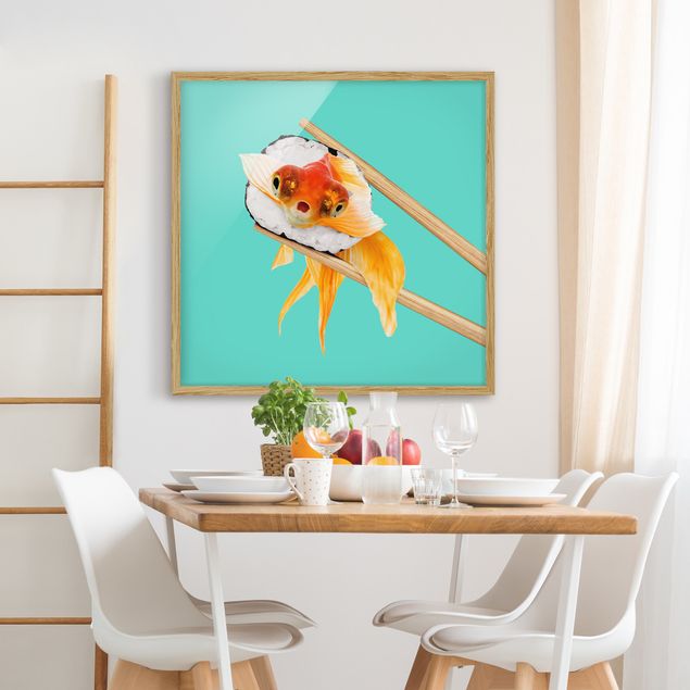 Wandbilder Fische Sushi mit Goldfisch