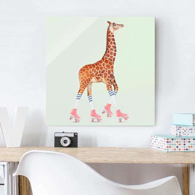 Jonas Loose Bilder Giraffe mit Rollschuhen