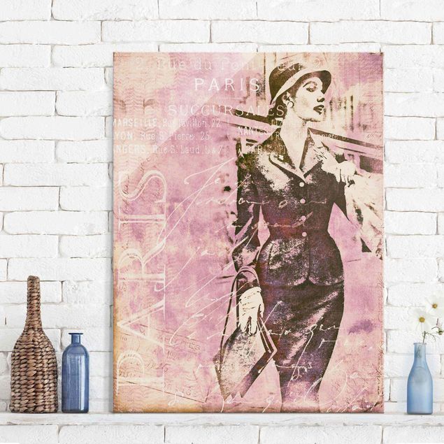 Wanddeko Küche Vintage Collage - Pariserin