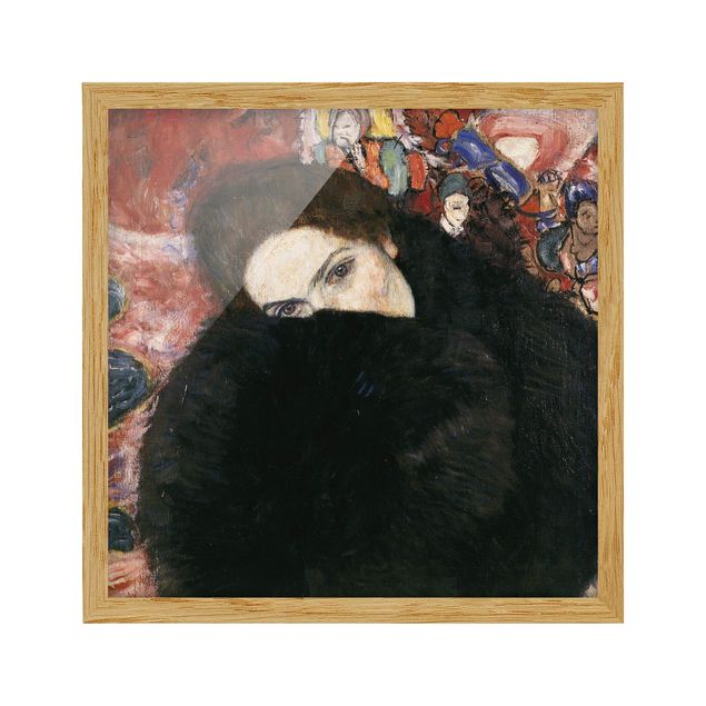 Wandbilder Kunstdrucke Gustav Klimt - Dame mit Muff