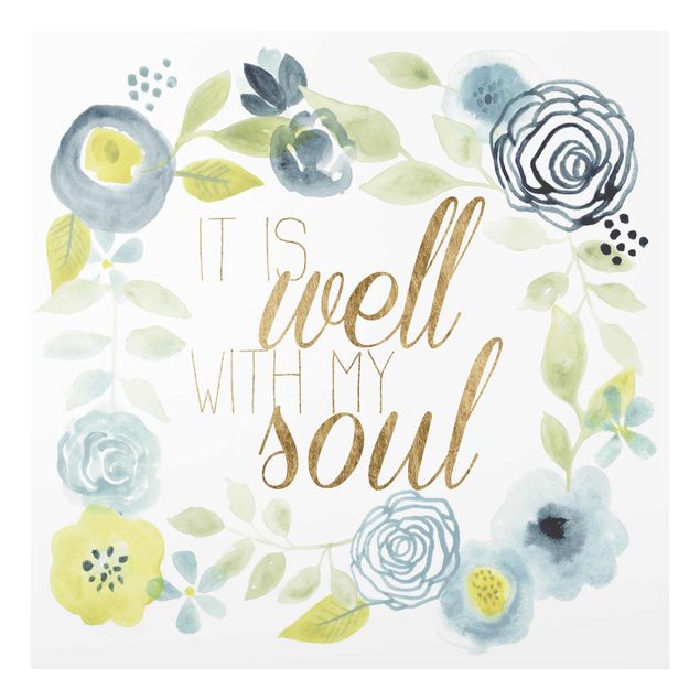 Wandbilder Blumenkranz mit Spruch - Soul