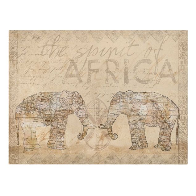 Leinwand Kunst Vintage Collage - Spirit of Africa